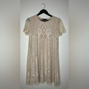 BCBGMAXAZRIA Mini Dress in Cream - Size M